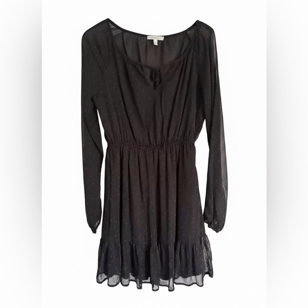 Gilli Dress Black Sheer Minimalist Goth Classic Sz M